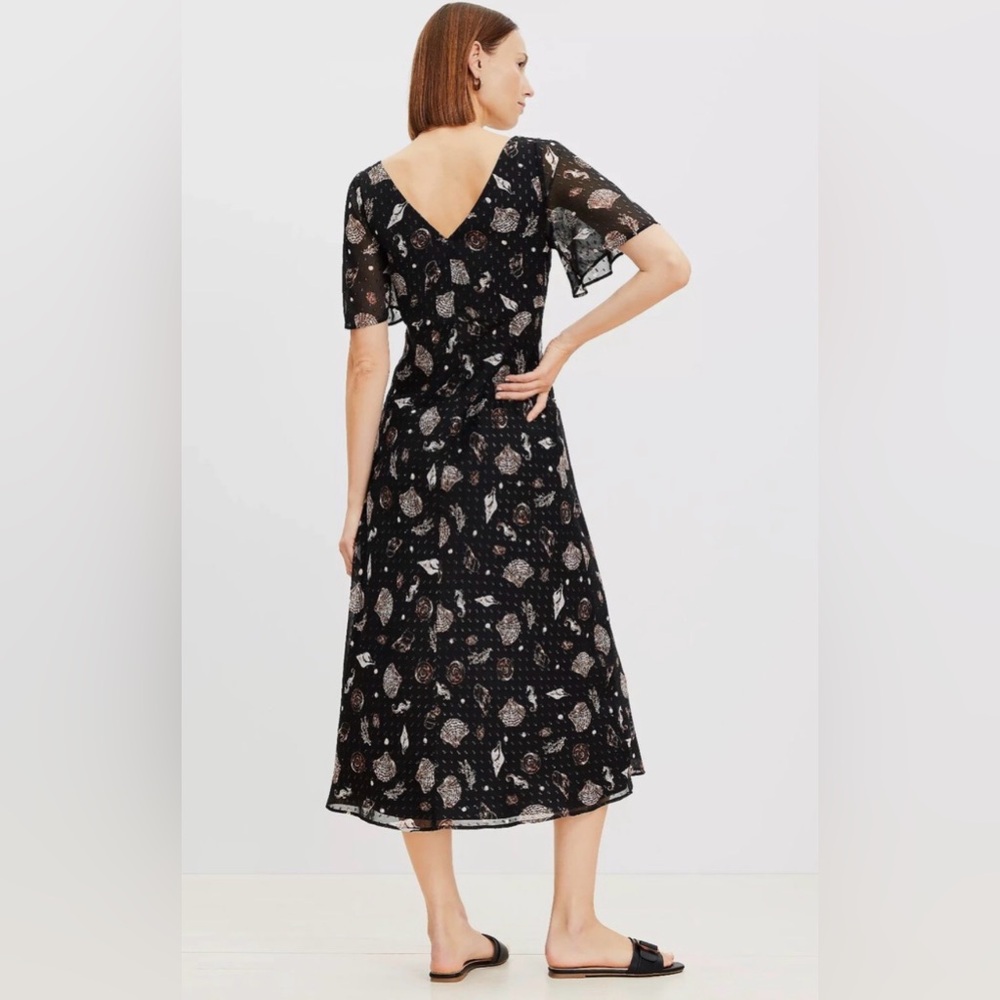 Loft Metallic Seashell Seashore Details Lightweight Dress - Picture 4 of 7